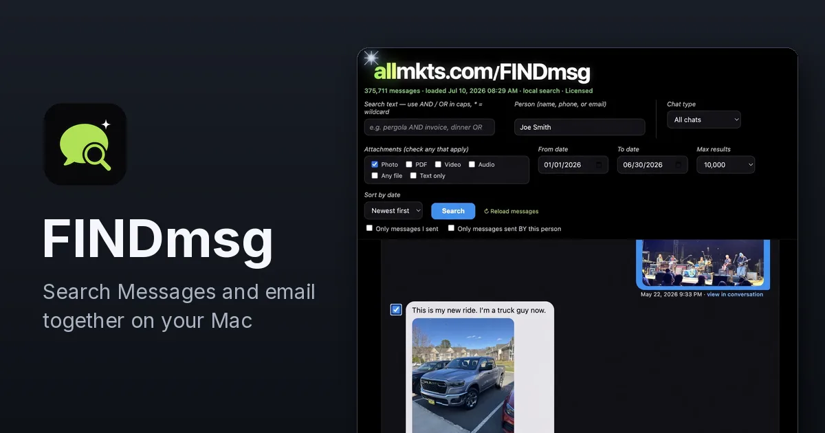 FINDmsg screenshot 1