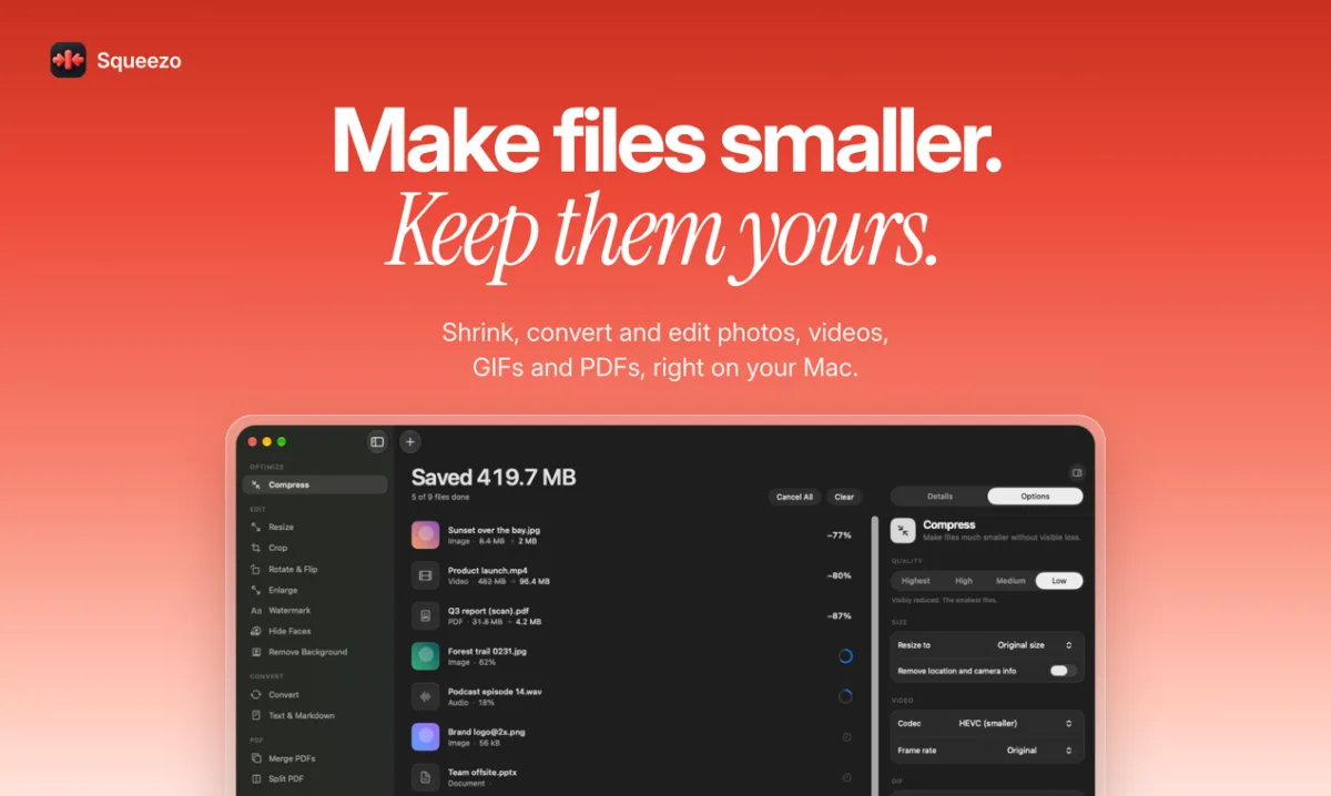 Squeezo screenshot 1