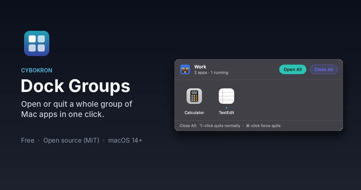 Cybokron Dock Groups screenshot 1
