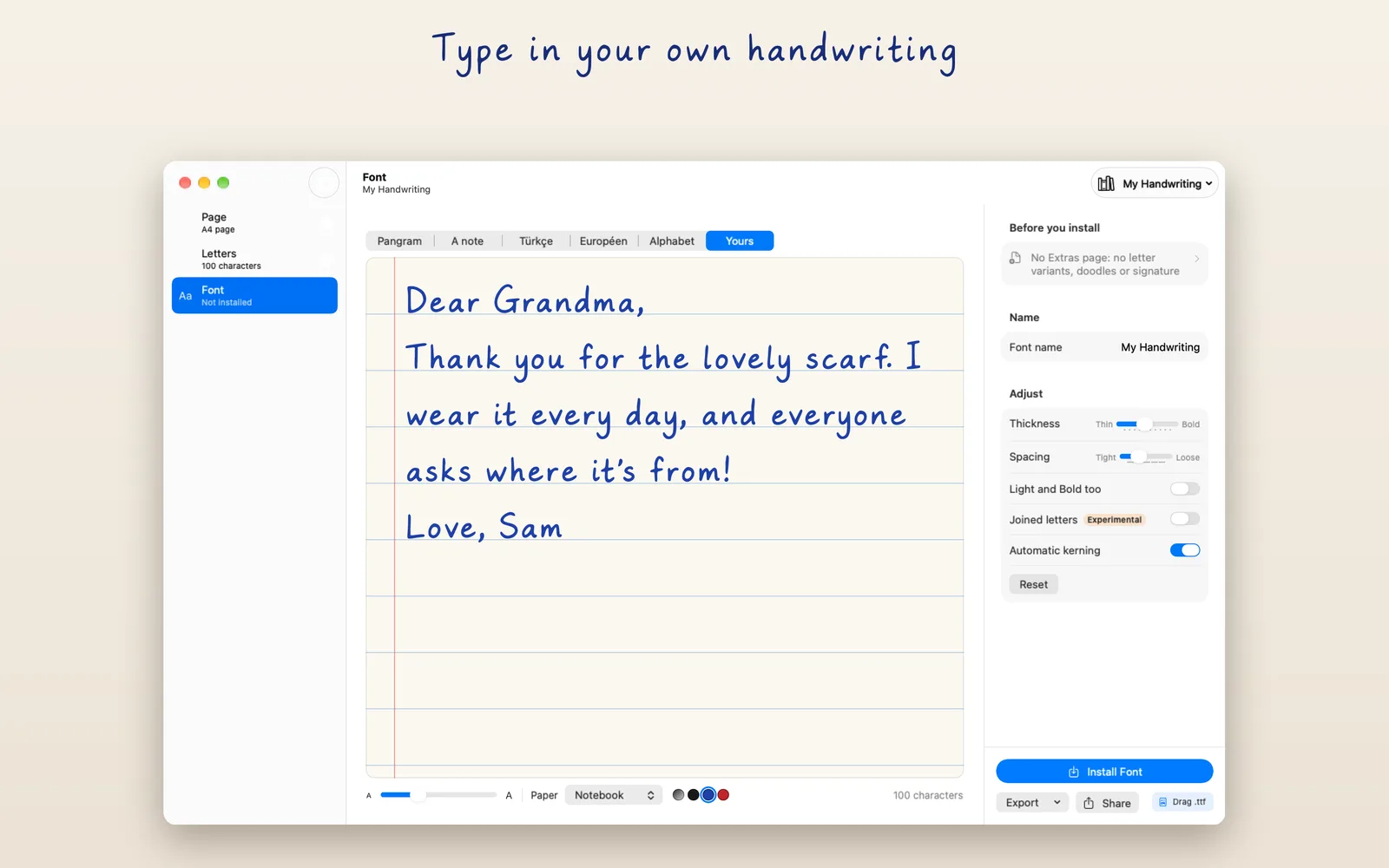 Penfont screenshot 4