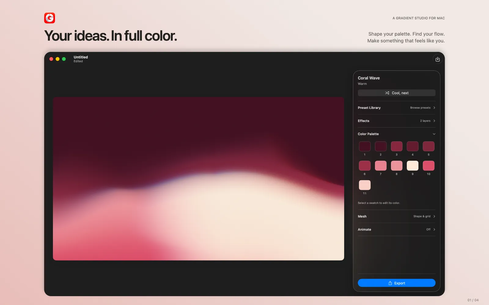 The missing gradient studio for Mac, Gradients.cool screenshot 2