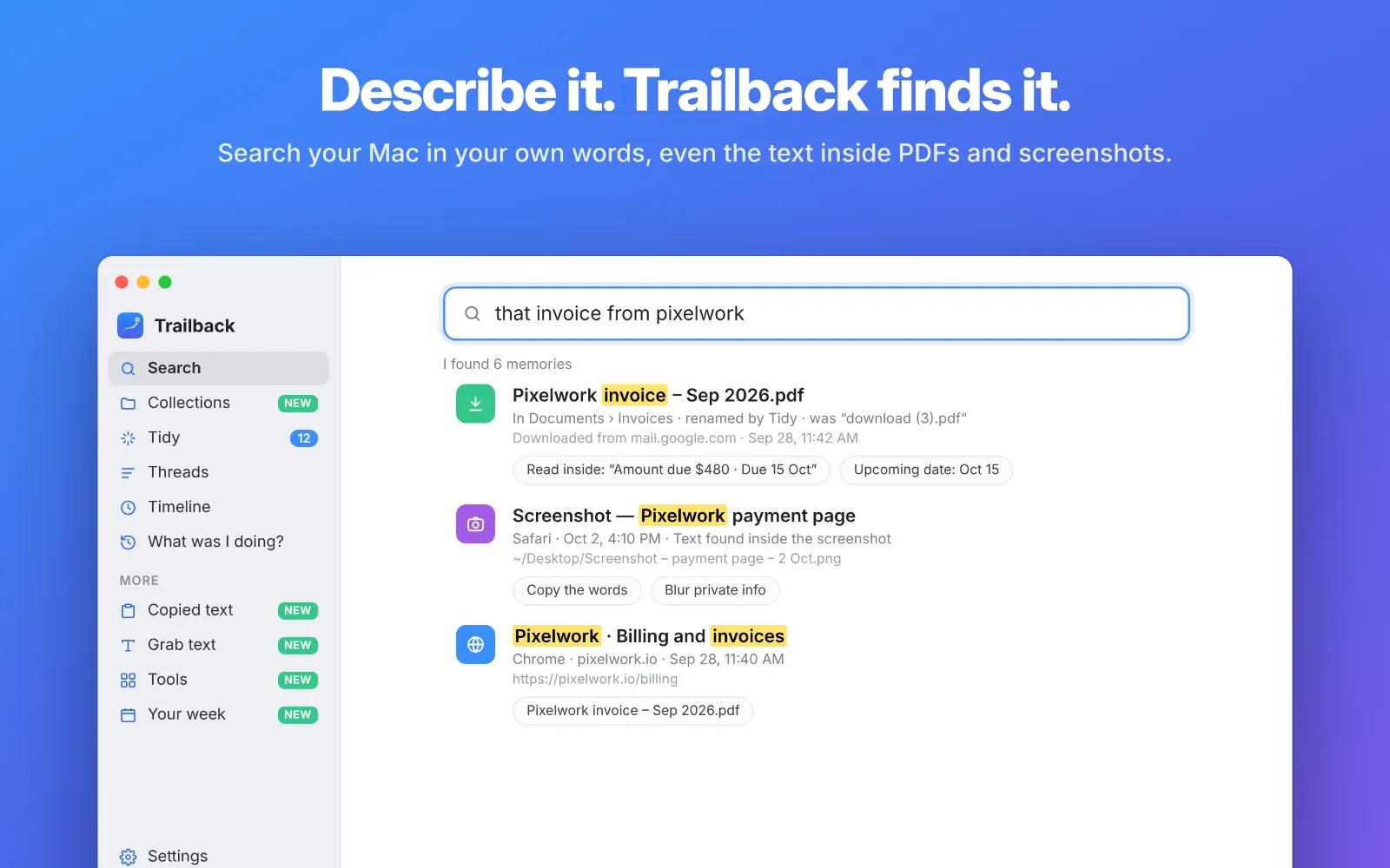 Trailback: Find, Organize & Tidy Files on Mac — image 2