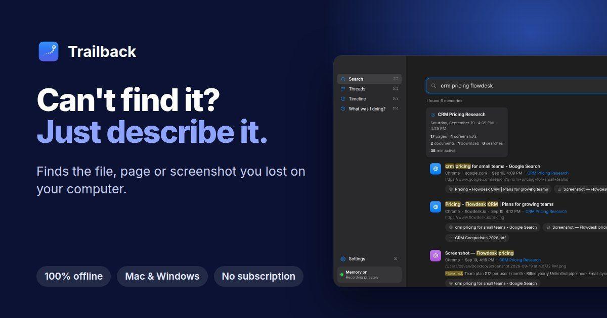 Trailback - remember everything you do — image 1